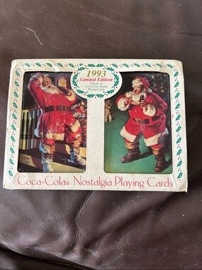 Coca-Cola 1993 Nostalgia Playing Cards Box with Santa Artwork